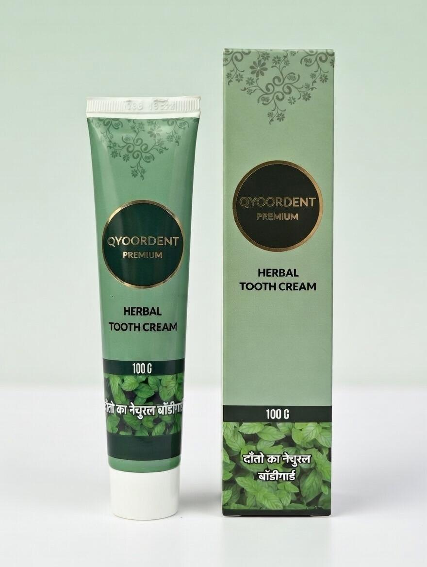 Niraag Premium Qyoordent Herbal Toothpaste – 100g - Ayurvedic Toothpaste for Sensitivity Relief, Reduces Bad Breath, Cavity Protection, SLS & Fluoride Free